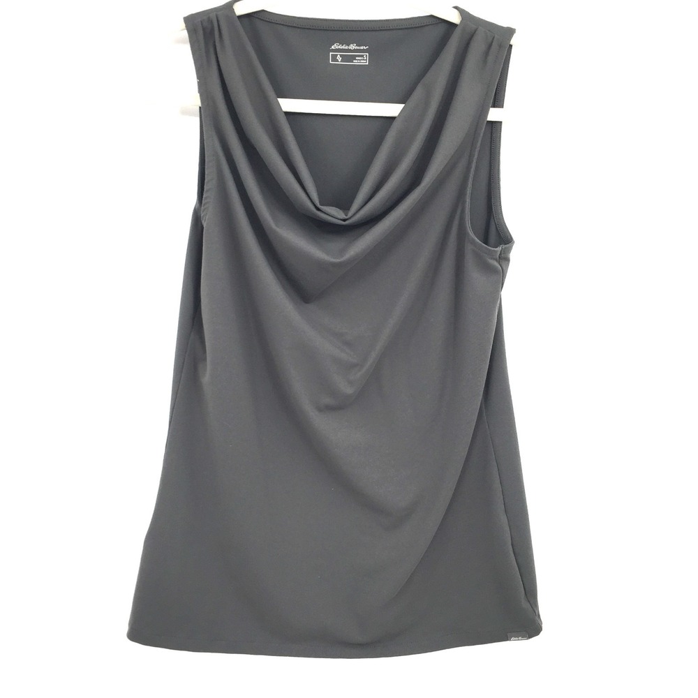 Eddie Bauer gray cowl neck long tank top sleeveless top gorpcore outdoors hike S